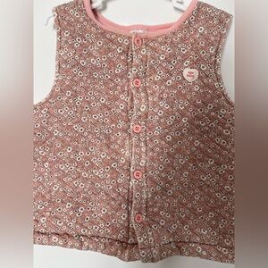 Korean floral quilted vest